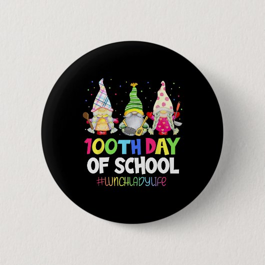100 dagen van de schooldame Gnome Gnomies Cafete Ronde Button 5,7 Cm (Voorkant)