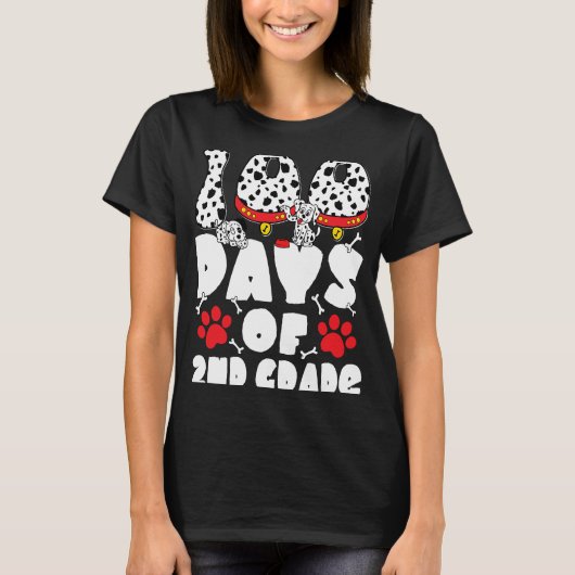 100 dagen van de tweede klas Dalmatian Dog Kinder  T-shirt (Voorkant)
