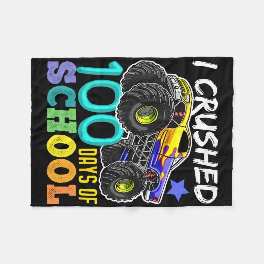 100 dagen van de Vrachtwagen van het Schoolmonster Fleece Deken (Voorkant (Horizontaal))