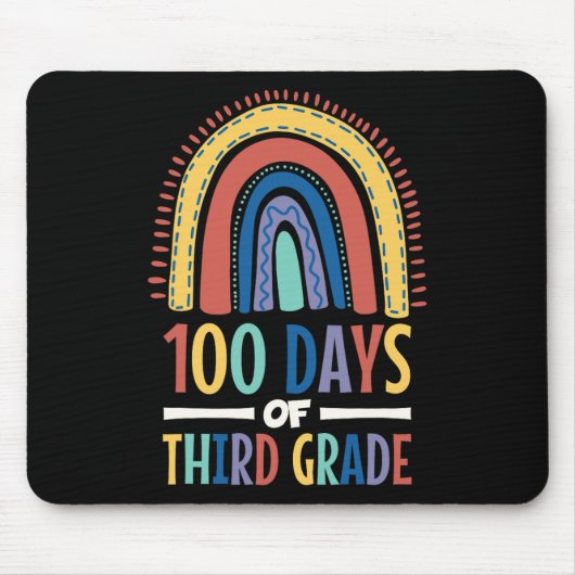 100 dagen van derde rang regenboog gelukkig 100ste muismat (Voorkant)