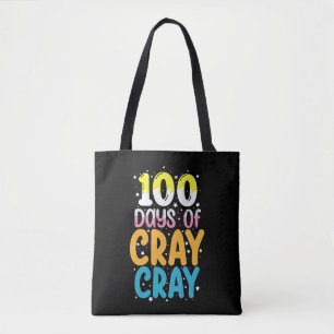 100 dagen van gekte 100ste dag van school leraar tote bag