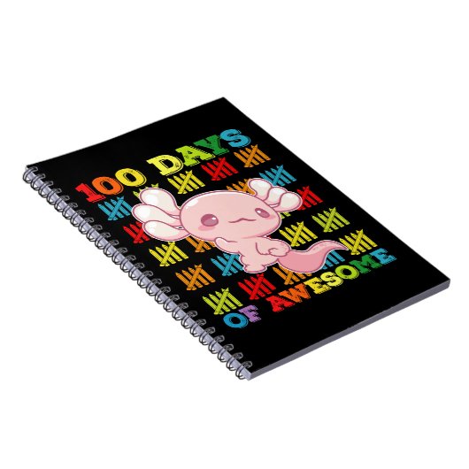 100 dagen van Geweldige Axolotl 100ste dag van de  Notitieboek (Rechterzijde)