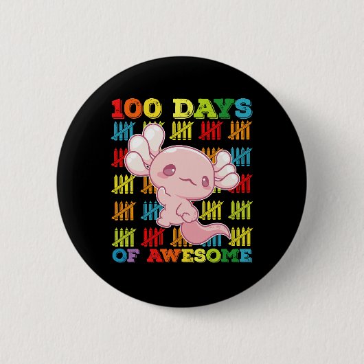 100 dagen van geweldige Axolotl 100ste dag van sch Ronde Button 5,7 Cm (Voorkant)