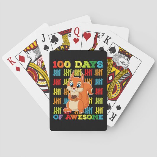 100 dagen van Geweldige eekhoorn 100ste dag van de Pokerkaarten (Achterkant)