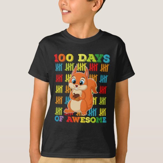 100 dagen van Geweldige eekhoorn 100ste dag van de T-shirt (Voorkant)