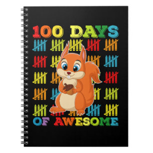 100 dagen van geweldige eekhoorn 100ste dag van sc notitieboek