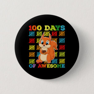 100 dagen van geweldige eekhoorn 100ste dag van sc ronde button 5,7 cm