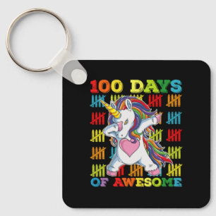 100 dagen van geweldige eenhoorn 100ste dag van sc sleutelhanger