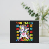 100 dagen van Geweldige eenhoorn 100ste schooldag Briefkaart (Staand voorkant)