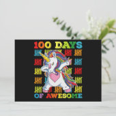 100 dagen van Geweldige eenhoorn 100ste schooldag Kaart (Staand voorkant)