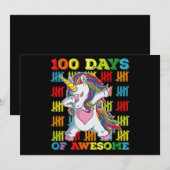 100 dagen van Geweldige eenhoorn 100ste schooldag Kaart (Voorkant / Achterkant)