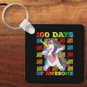 100 dagen van Geweldige eenhoorn 100ste schooldag Sleutelhanger (Voorkant)