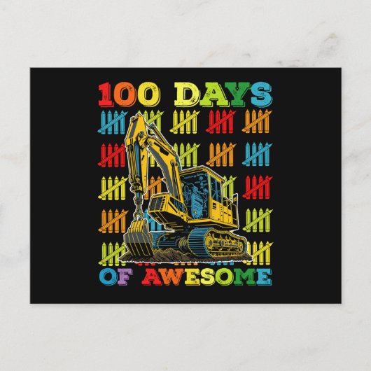 100 dagen van Geweldige graafmachine 100ste dag va Briefkaart (Voorkant)