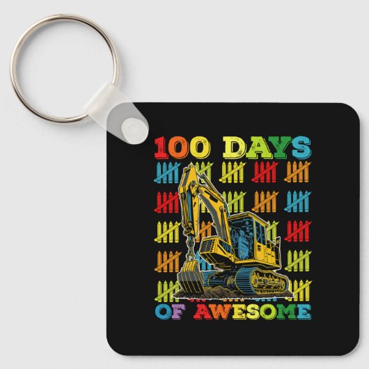 100 dagen van Geweldige graafmachine 100ste dag va Sleutelhanger (Voorkant)