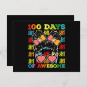 100 dagen van Geweldige rommelige Bun 100ste dag v Briefkaart (Voorkant / Achterkant)