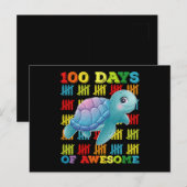 100 dagen van Geweldige schildpad 100ste dag van d Briefkaart (Voorkant / Achterkant)