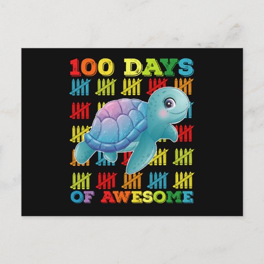 100 dagen van Geweldige schildpad 100ste dag van d Briefkaart (Voorkant)