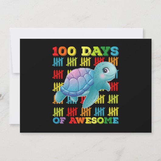 100 dagen van Geweldige schildpad 100ste dag van d Kaart (Voorkant)