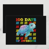 100 dagen van Geweldige schildpad 100ste dag van d Kaart (Voorkant / Achterkant)