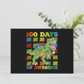 100 dagen van Geweldige T Rex Dinosaurus 100e Scho Kaart (Staand voorkant)