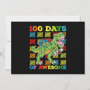 100 dagen van Geweldige T Rex Dinosaurus 100e Scho Kaart