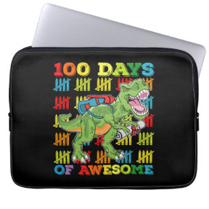 100 dagen van Geweldige T Rex Dinosaurus 100e Scho Laptop Sleeve