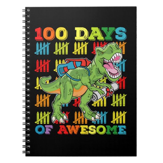 100 dagen van Geweldige T Rex Dinosaurus 100e Scho Notitieboek (Voorkant)