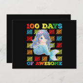 100 dagen van Geweldige zeemeermin 100ste schoolda Briefkaart (Voorkant / Achterkant)