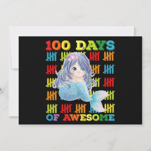 100 dagen van Geweldige zeemeermin 100ste schoolda Kaart (Voorkant)