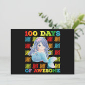 100 dagen van Geweldige zeemeermin 100ste schoolda Kaart (Staand voorkant)