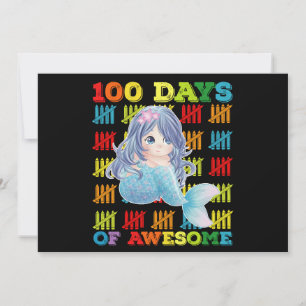 100 dagen van Geweldige zeemeermin 100ste schoolda Kaart