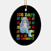 100 dagen van Geweldige zeemeermin 100ste schoolda Keramisch Ornament (Rechts)