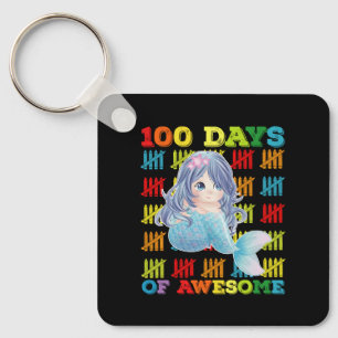 100 dagen van Geweldige zeemeermin 100ste schoolda Sleutelhanger