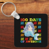 100 dagen van Geweldige zeemeermin 100ste schoolda Sleutelhanger (Voorkant)