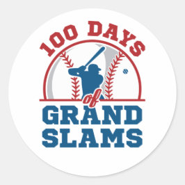 100 Dagen van Grand Slams Honkbal Ronde Sticker