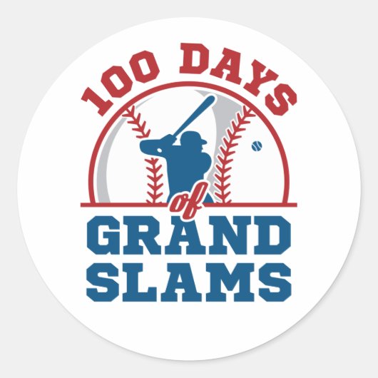 100 Dagen van Grand Slams Honkbal Ronde Sticker (Voorkant)