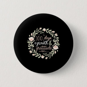 100 dagen van groei en dankbaarheid Boho Floral Te Ronde Button 5,7 Cm
