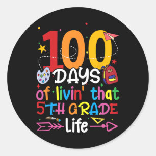 100 dagen van het leven die 5e klas leven jongen m ronde sticker