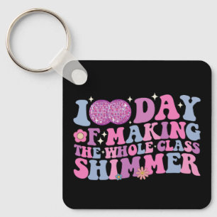 100 dagen van het maken van de gehele klas shimmer sleutelhanger