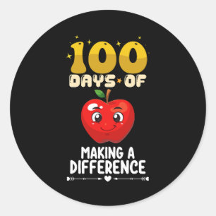 100 dagen van het maken van een verschil Apple Ronde Sticker