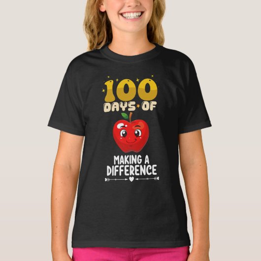 100 dagen van het maken van een verschil Apple T-shirt (Voorkant)