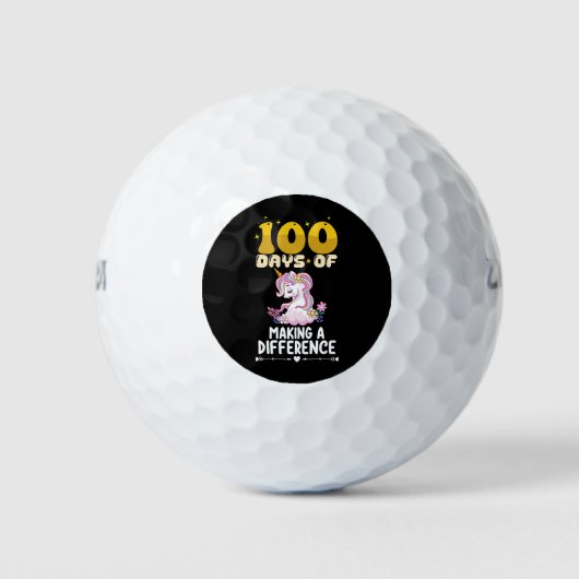 100 dagen van het maken van een verschil Eenhoorn  Golfballen (Voorkant)