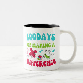 100 dagen van het maken van een verschil grappige  tweekleurige koffiemok