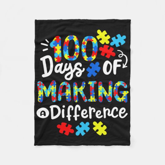 100 dagen van het maken van een verschil school Ki Fleece Deken (Voorkant)