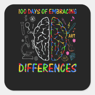 100 dagen van het omarmen van verschillen Sped ler Vierkante Sticker