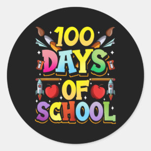 100 dagen van het schoolkofferenteam Sweet-Gezegde Ronde Sticker