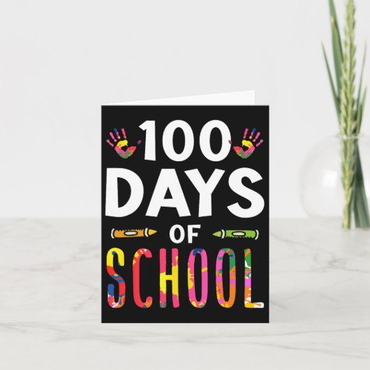 100 dagen van het schoolteam van het Gezegde-Cute  Kaart (Voorkant)