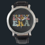 100 dagen van het schooltijdperk Groovy Leraar Kin Horloge<br><div class="desc">Retro 100ste dag van school leraar Kind 100 dagen van school tijdperk T-shirt</div>