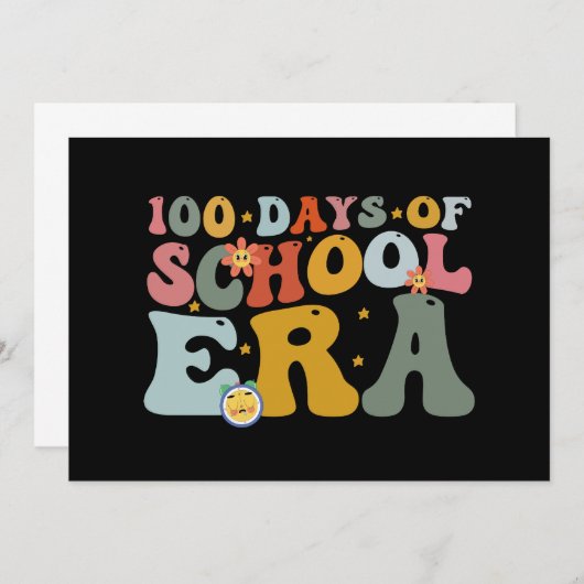 100 dagen van het schooltijdperk Groovy Leraar Kin Kaart (Voorkant / Achterkant)