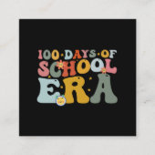 100 dagen van het schooltijdperk Groovy Leraar Kin Vierkante Visitekaartje (Voorkant)